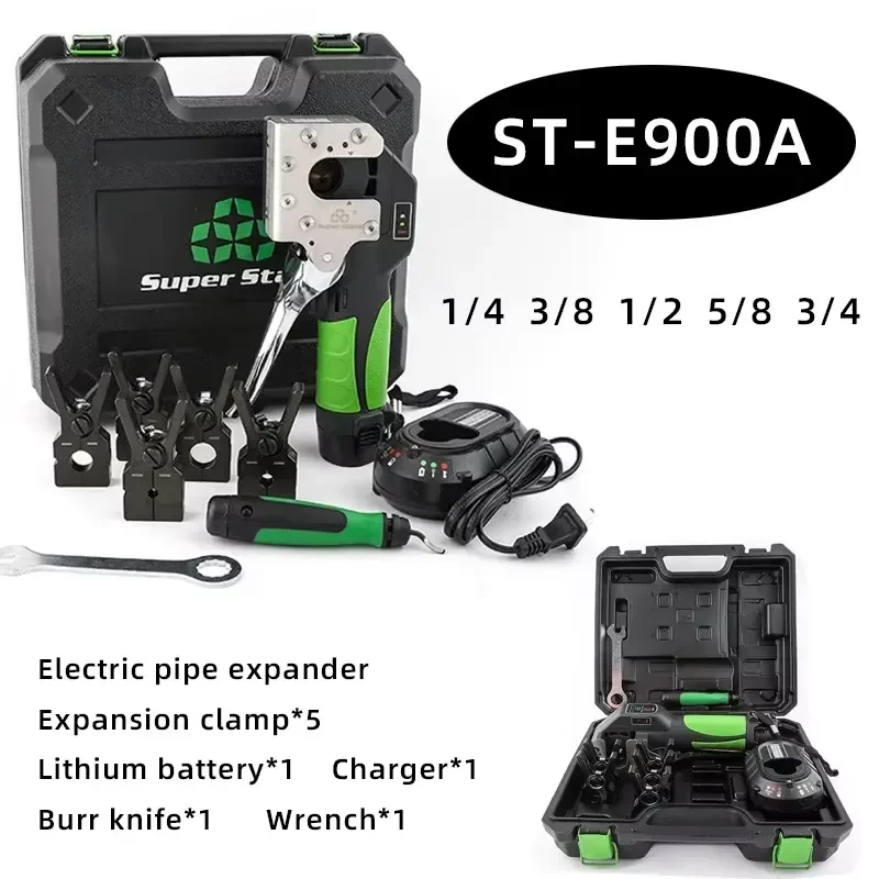 Used for ST-E900A Copper Tube Electric Flaring Kit Air Conditioning Refrigerator Lithium Battery Expander Automatic Tool