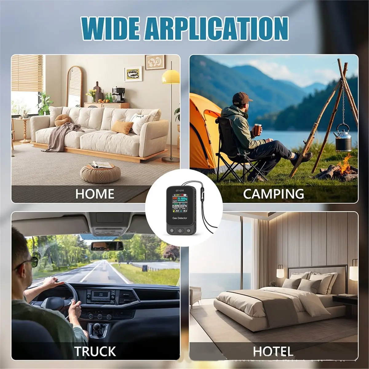 5 IN1 CO2 Carbon Dioxide Detector TVOC HCHO Air Quality Temperature Humidity Tester Gas Co2 Meter Air Quality Sensor