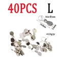 40pcs Silver Size L