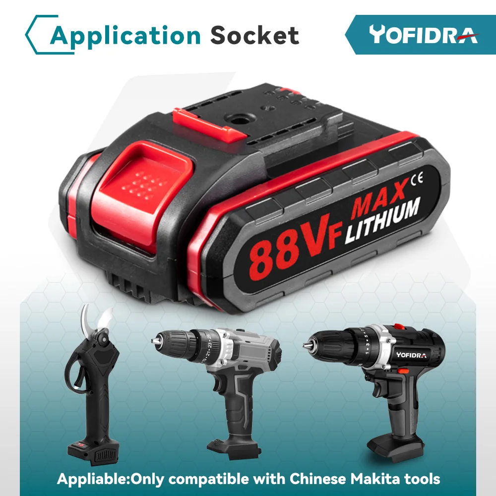 88VF 7500mAh Rechargeable Lithium Ion Battery For 36VF 48VF 88VF Cordless Screwdriver Power Tools Replacement Battery