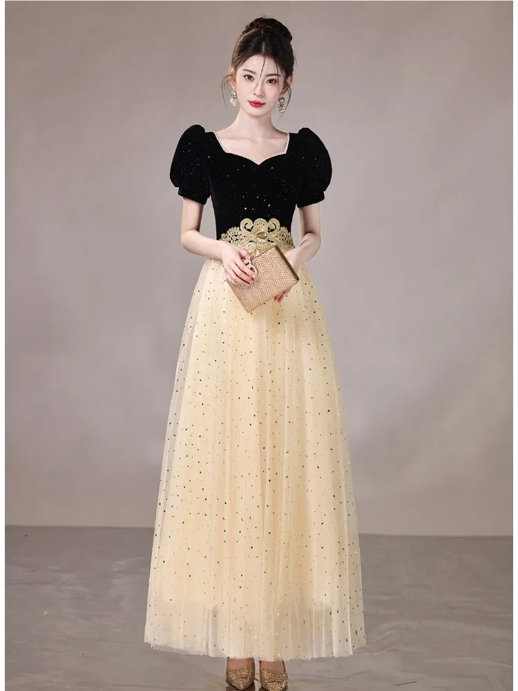 Elegant Evening Prom Gown Women's Dress Student Vocal Art Exam Birthday Adult Ceremony Host Graduation Formal Occasion Dresses