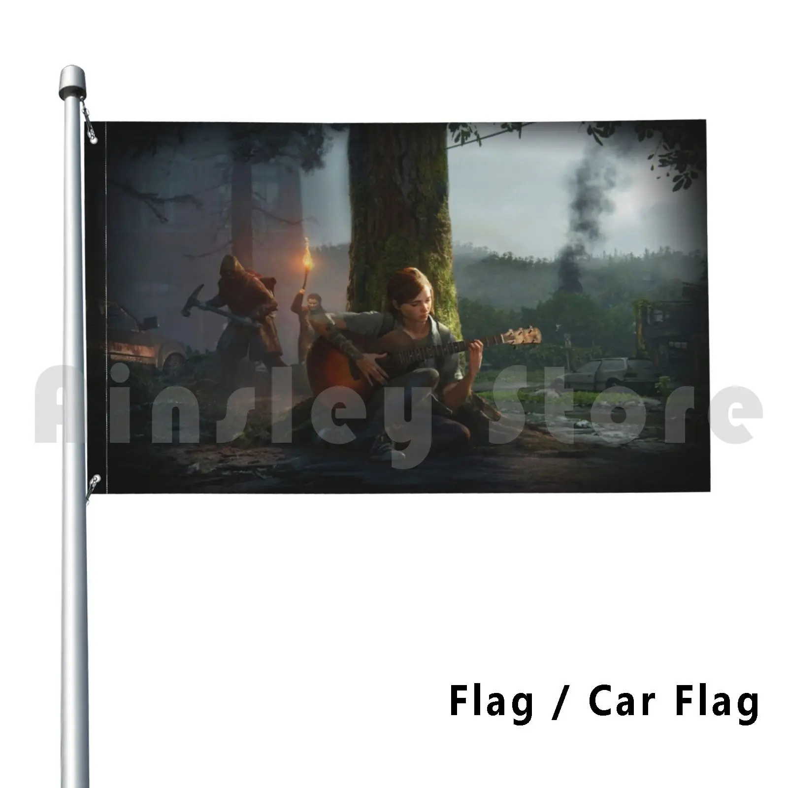 The Last Of Us Parte 2-Juegos Decoración al aire libre Bandera Bandera del coche The Last Of Us Joel Ellie Last Us Ps4 Ps3 Parte 2