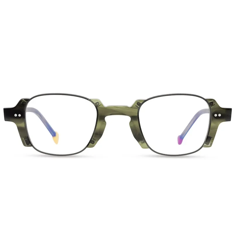 Fashion Luxury Brand Men Women Color Blocked Irregular Eyeglass Frames Hip-hop Trendy Retro Myopia Optical Prescription Glasses