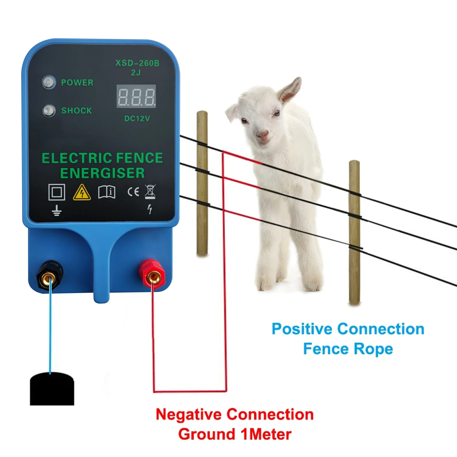 Imagem -04 - Electric Fence Energizer For Animals Lcd High Voltage Pulse Shepherd Ranch Farm Controller Tool 10km Pecuária