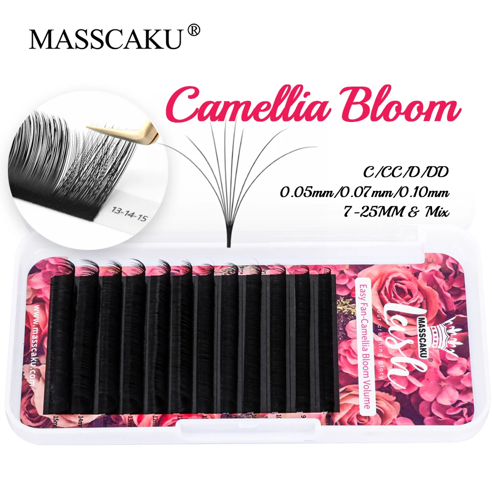 Factory Wholesale Easy Fanning Blooming Lashes C CC D DD Curl Automatic Flowering Eyelash Extension Self-Making Fans Volume Lash