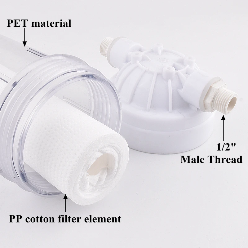 1/2 Inch Pre-Filter Transparent Kitchen Water Purifier Filter PP Cotton Faucets Tap Water Water Heater Purification Strainer