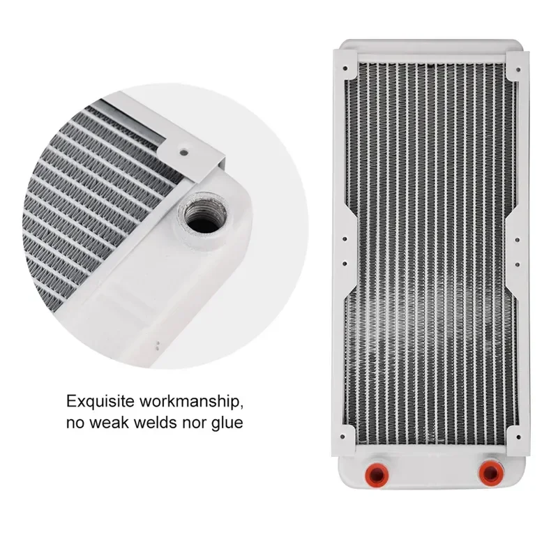 PC Water Cooling Radiator 18 Tubes Computer Aluminum Radiator Heat Exchanger Heatsink G1/4 Thread 240mm 360mm Optional