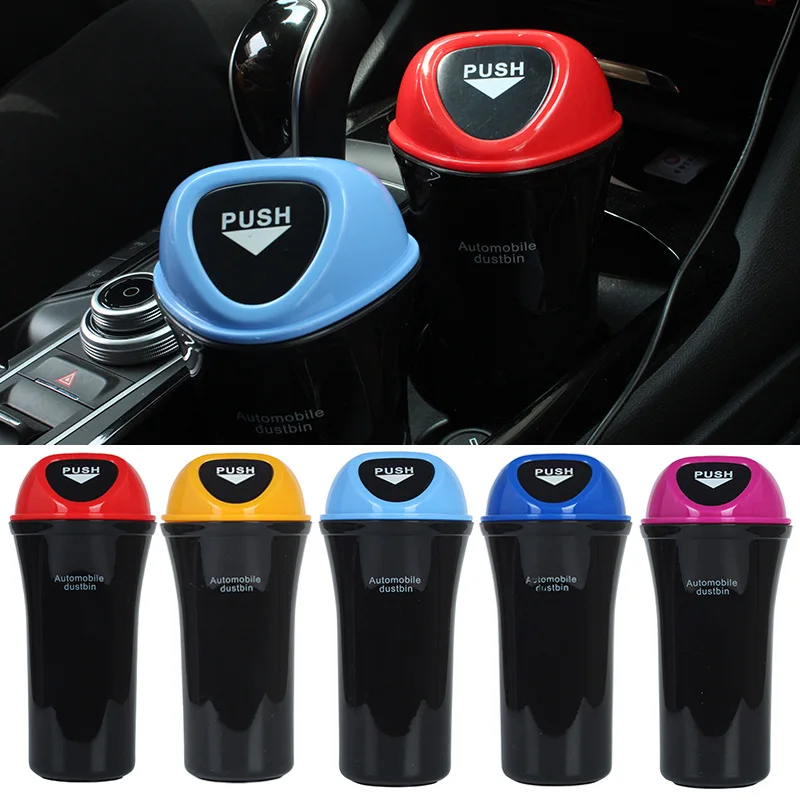 1Pc Mini Auto Mülleimer Tragbare Mülleimer mit Deckel Auslaufsicher Mülleimer für Automotive Home Schlafzimmer Büro mülltonne