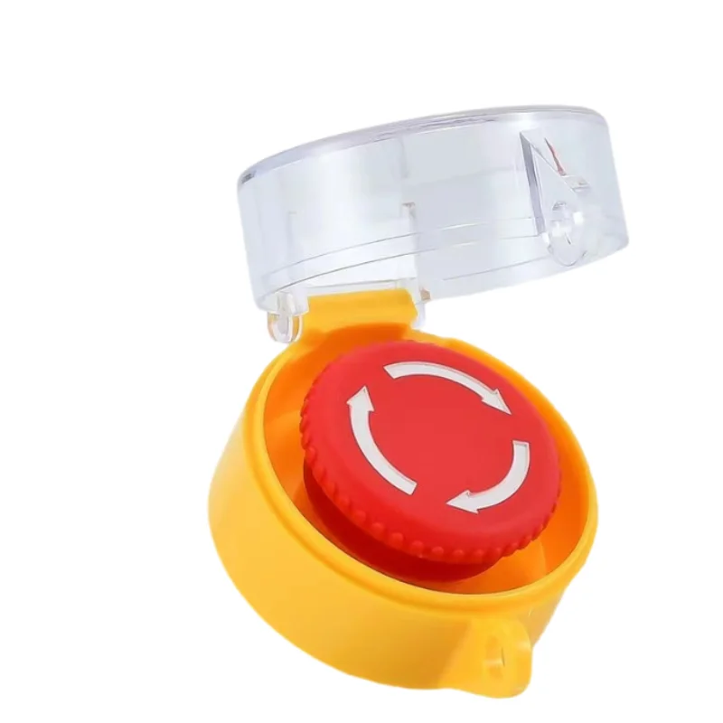 Installed Push Button and Rotary Switch Lock Cover Emergency Stop Lockout Device Yellow with Crystal LOTO OSHA Safety Isolation