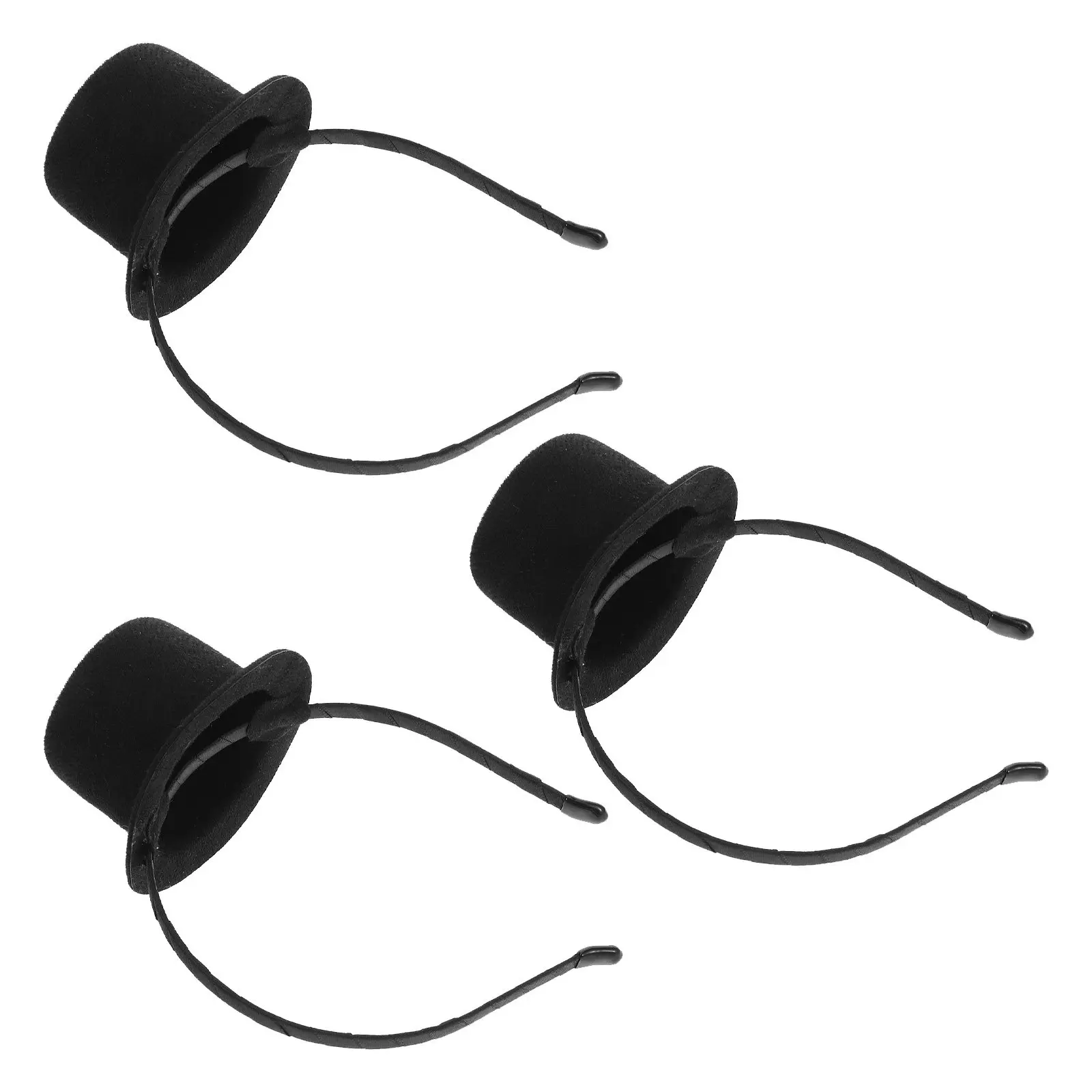 

3Pcs Top Hat Headband for Women Mini Bowler Style Vintage Party Headband Costume Dress Up Accessory Halloween Christmas Carnival