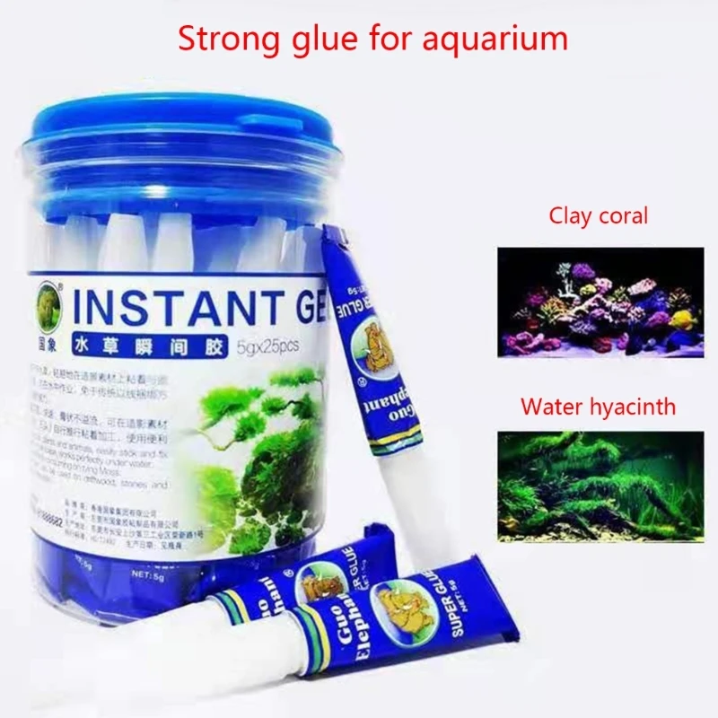 25PCS Aquarium Plants- Driftwood Underwater Gel- Quick Drying Safe Glue J60C