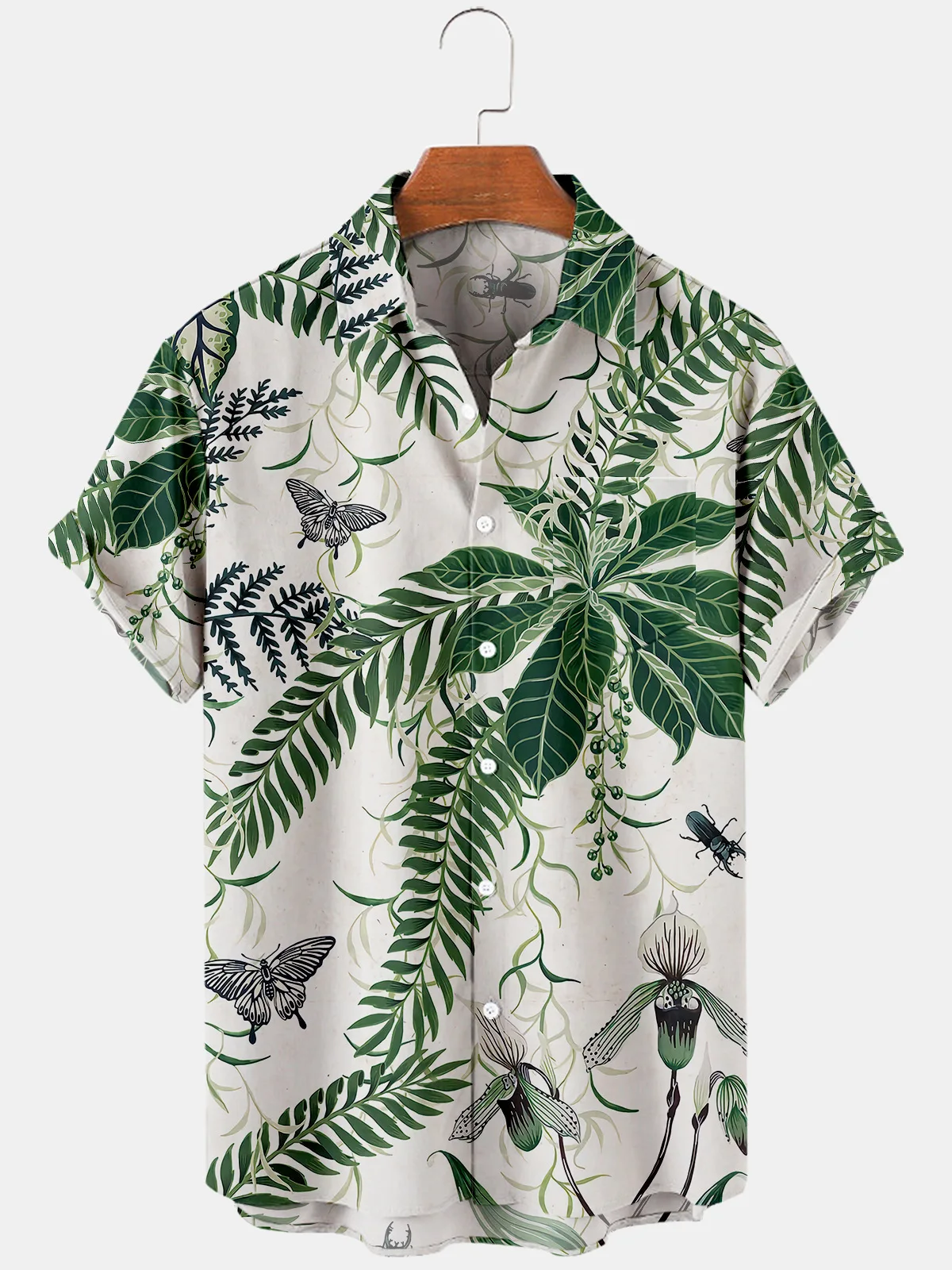 Camisas hawaianas para hombre y mujer, camisas de playa con elementos de hojas de palma impresos, Tops informales transpirables y frescos para