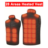 9/28 Areas Heated Vest for Men Women Winter Electric Heating Jacket Warm Thermal Vest Coat Ski Camping Self Heating Clothing