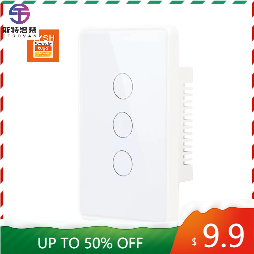 

STLF Tuya Intelligent Light Switch Tuya Zigbee Wifi Ble Alexa Smart Life Wall Switch With Tempered Glass Touch Screen