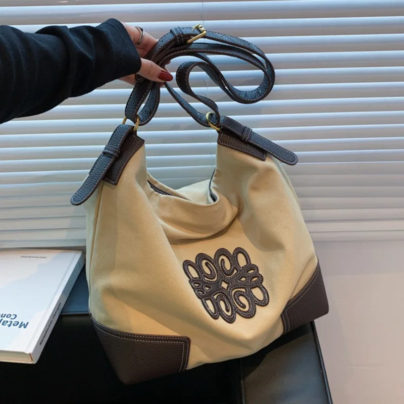 

Leisure Tote Bag for Women Shoulder Bags Large Capacity Diagonal Canvas Purse and Handbags Shopping Bags Class Bags for Girl Sac