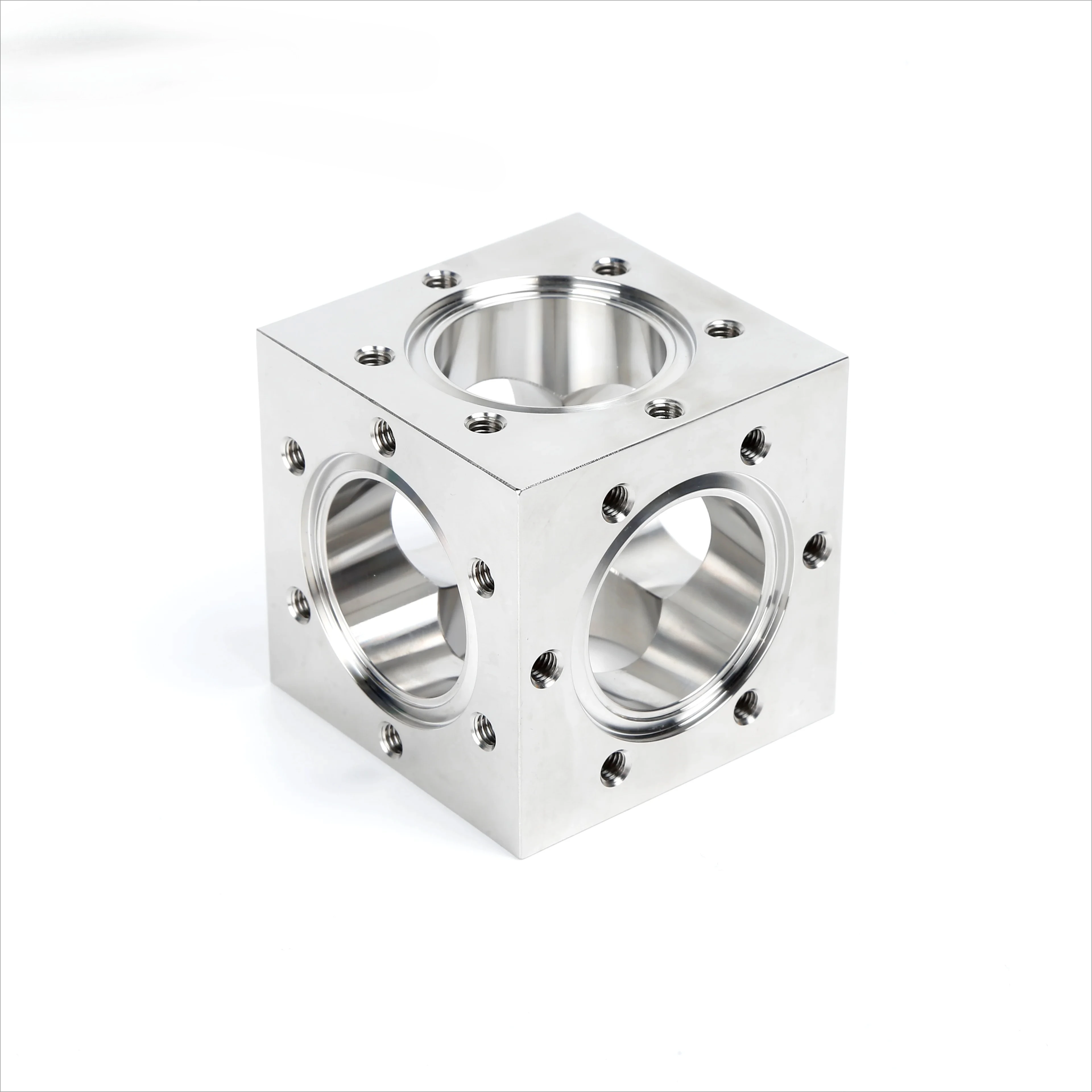 Ultra High Vacuum CF Cube Chamber CF35/CF50/CF63 Stainless Steel 304 CF 6-Way Cube In stock ConFlat flanges vacuum fitting