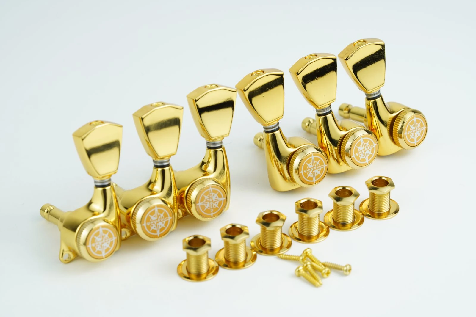 Guyker Tuners Gear Ratio 1:21 Lock String Tuners  for LP SG Electric Guitars Machine Heads Tuners Trapezium Button,,3R3L