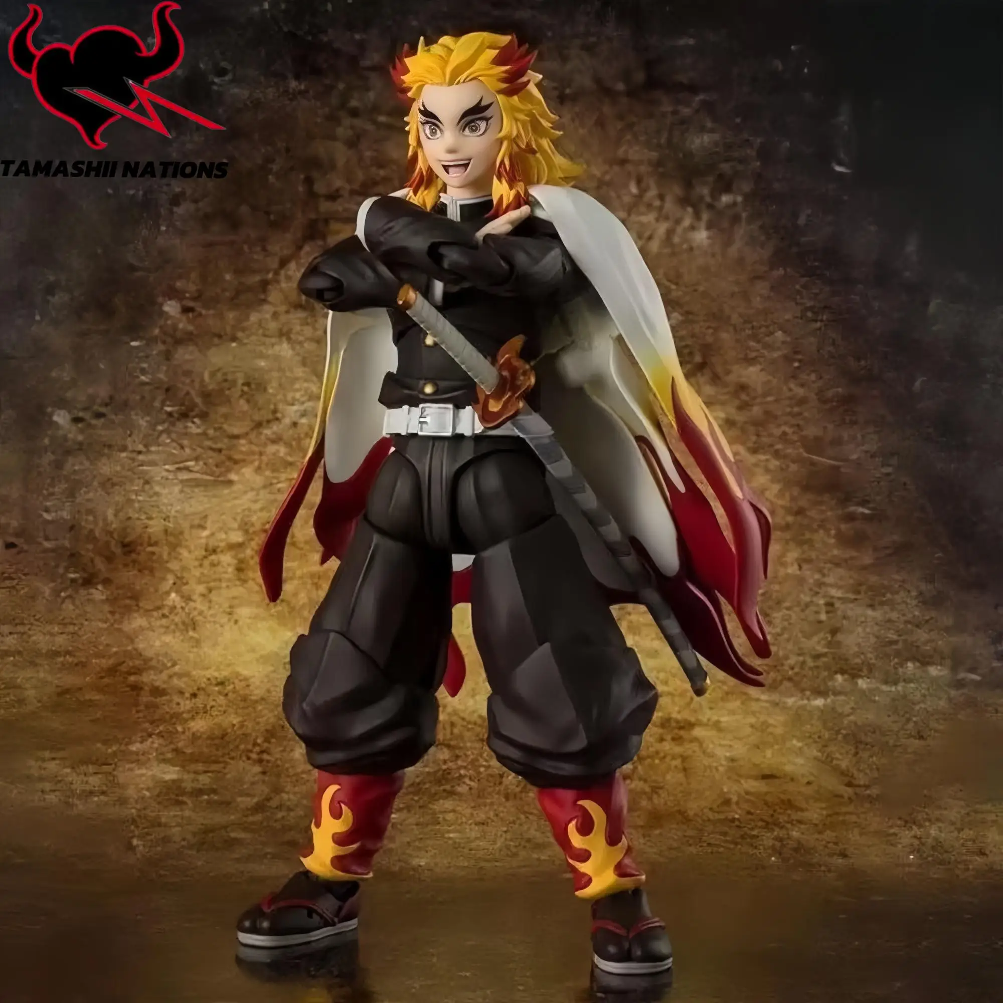 Oryginalne figurki akcji Bandai Demon Slayer Rengoku Kyoujurou S.h.figuarts, figurka stojąca, model figurki, nowe i nieotwierane, wybrane.