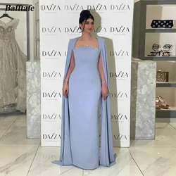 Bafftafe-vestidos de graduación de satén elástico, mangas largas, cristales, vestidos de noche formales, vestido de fiesta de boda personalizado para mujer 2024