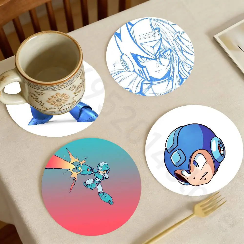 

M-Megaman X Game Tinplate Wooden Theme Desktop Heat Mats Home Decor Coffee Mug Coasters For Office Restaurant