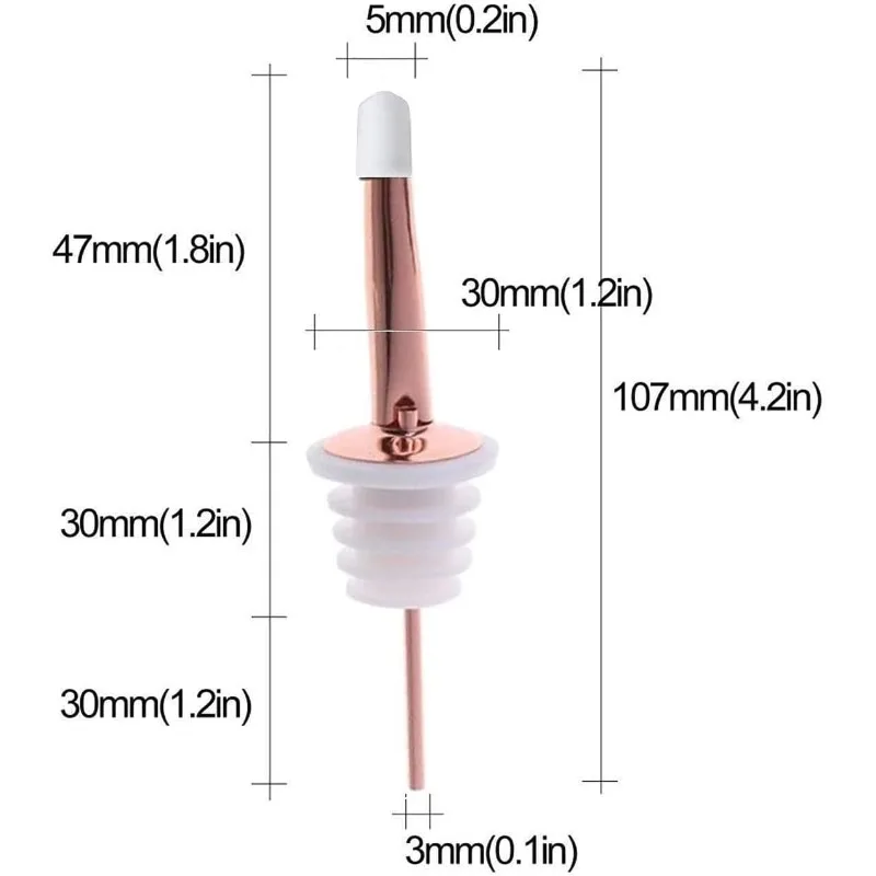 12Pack Liquor Pour Spouts Set - Stainless Steel Bottle Spout and Liquor Pourers Dust Caps Covers Silver White
