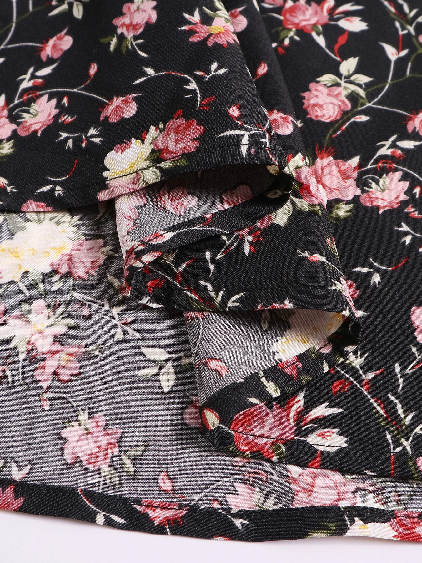 Women's Boho Curvy Holiday Outfits Frenchy Style Ditsy Floral Print Ruched Split Thigh Milkmaid Puff Sleeve Square Neck Dress