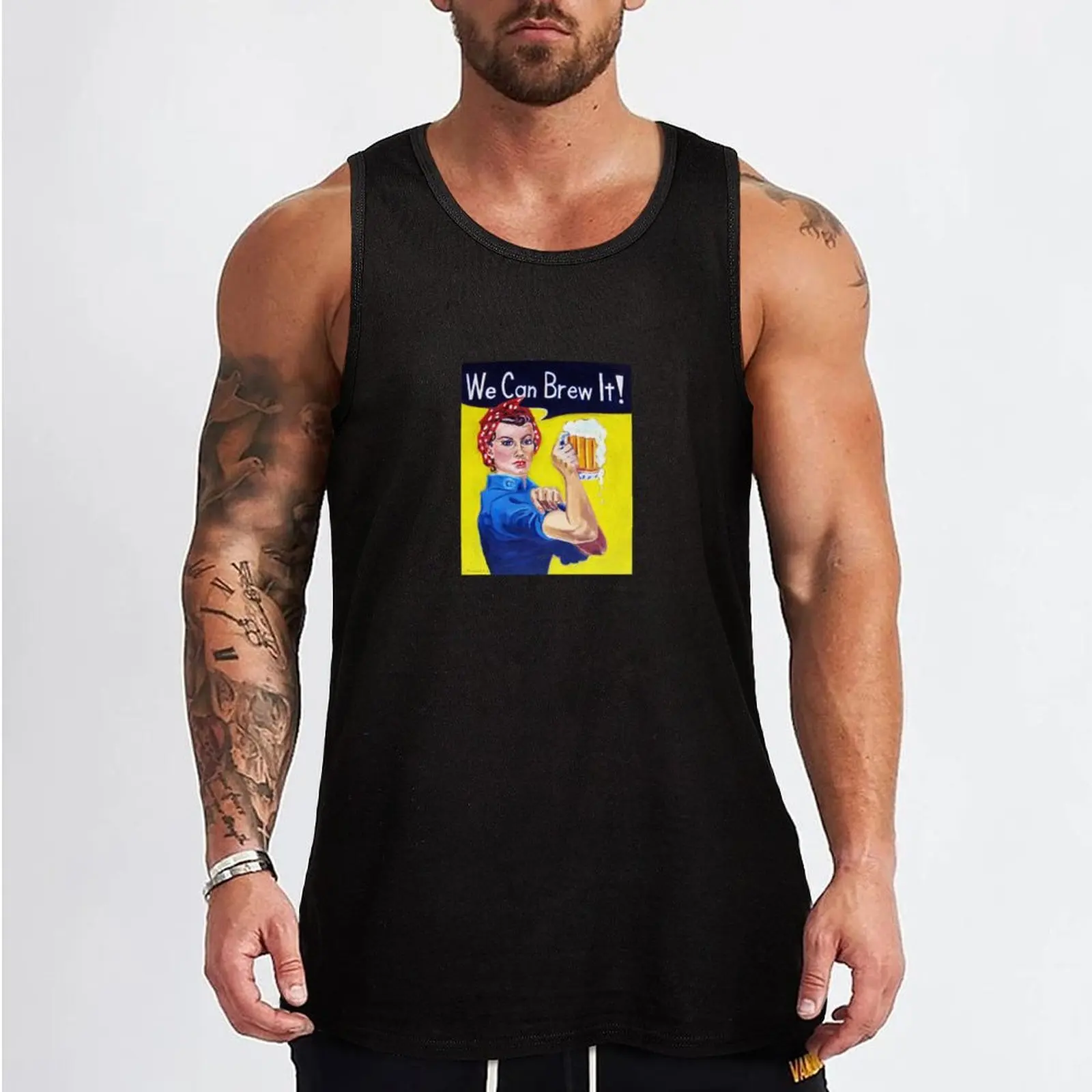 We Can Brew It! Rosie the Riveter Tank Top Men's singlets summer clothes man 2024