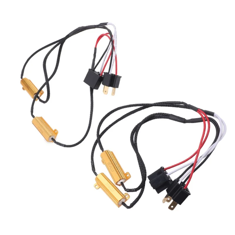 

Pair Of LED Load Resistor 50W 6ohm H4 9003 Anti Flickering LED Decoder Relay Harness Adapter For Turn Signal Daytime Running