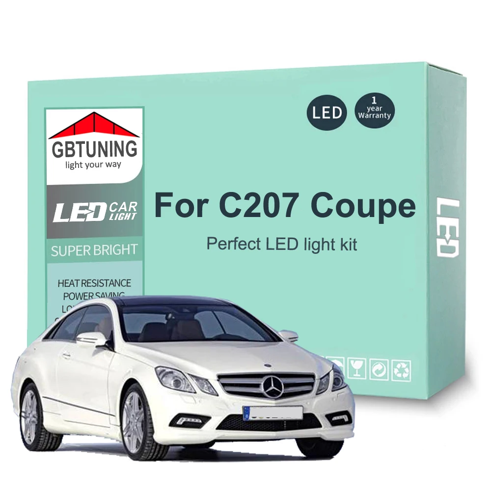 

14 шт., интерьерная лампа для Mercedes Benz E Class C207 Coupe 2009-2016 Canbus Dome Footwell, внутренняя лампа, автомобильные аксессуары