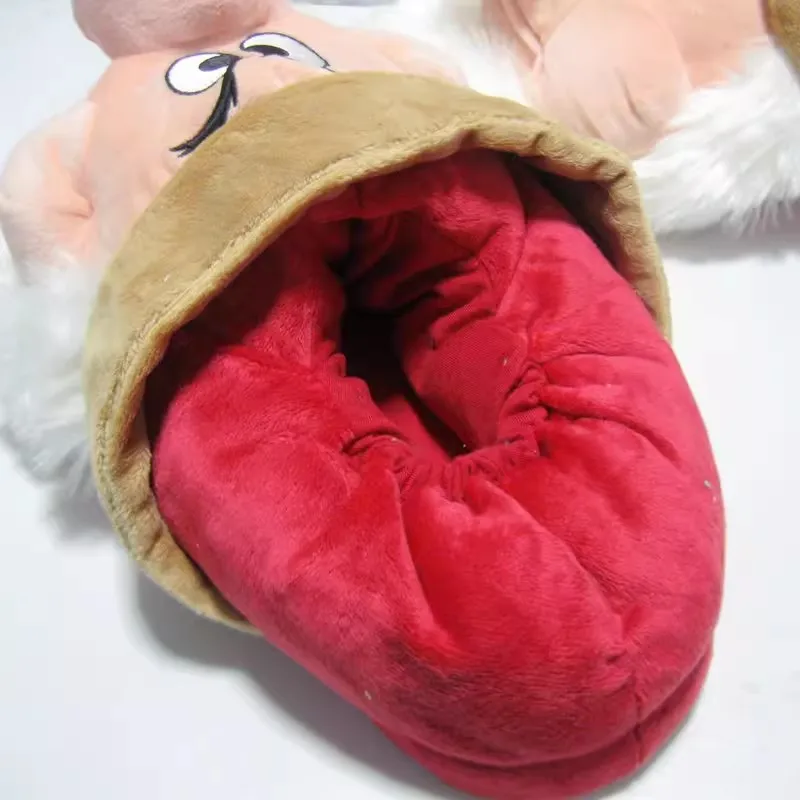 Snow White & Seven Dwarfs Grumpy Plush Slippers Disney Princess Soft Fluffy House Shoes for Kids Adults