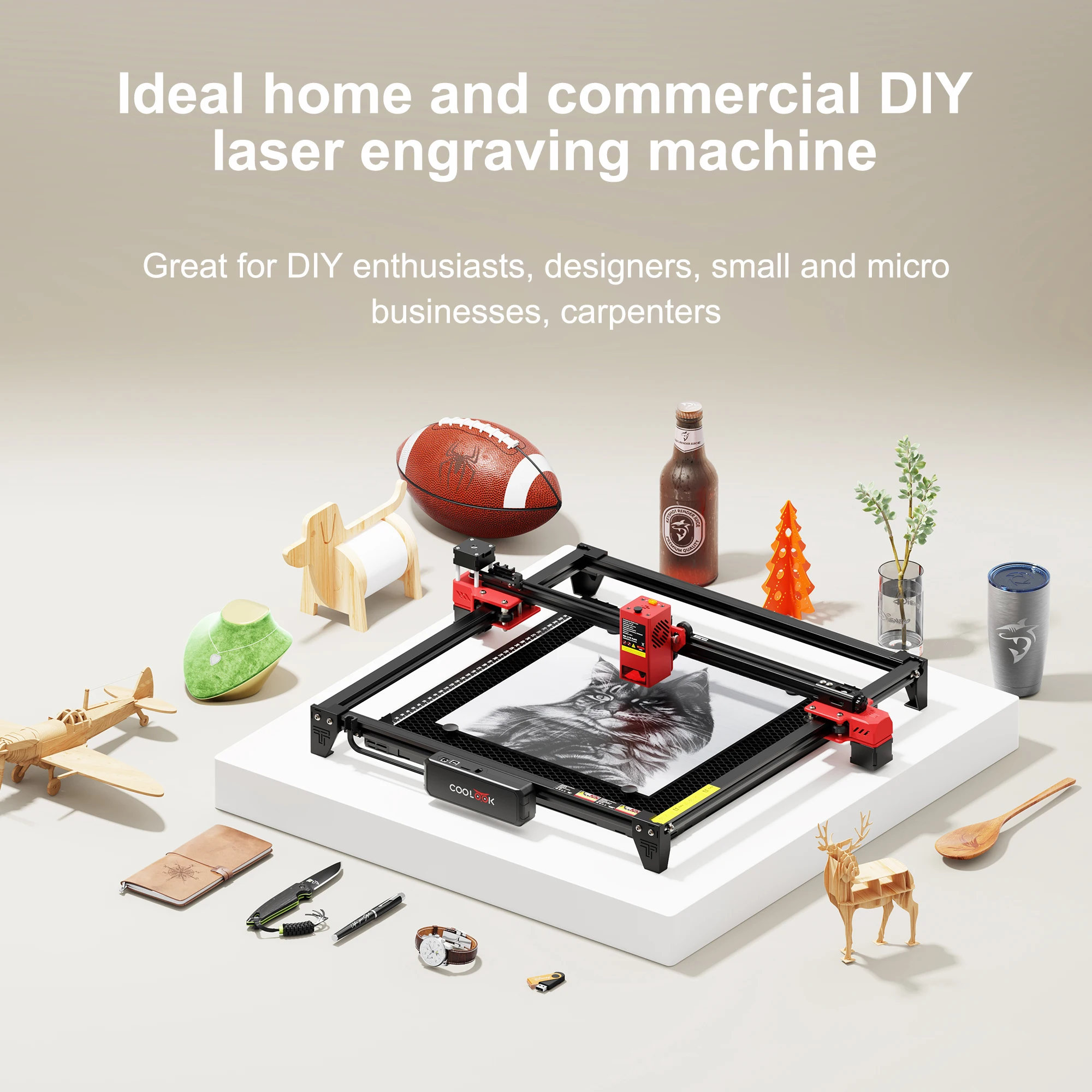 Coolook CK1-20 آلة الحفر بالليزر 20 واط APP واي فاي التحكم عالية الدقة المعادن الليزر حفارة الاكريليك الخشب آلة القطع باستخدام الحاسب الآلي #1