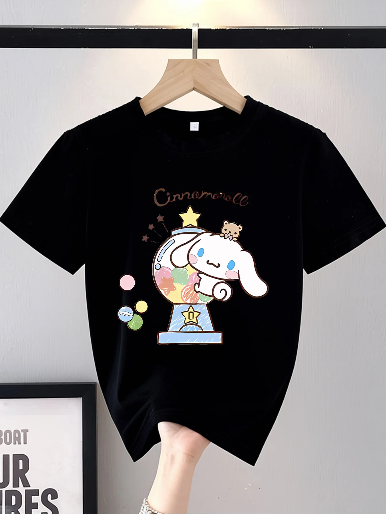 Cute Kawaii Hello Kitty Print Series Printed Character T-shirt, Cute and Fashionable Trend, The First Choice for Shopping