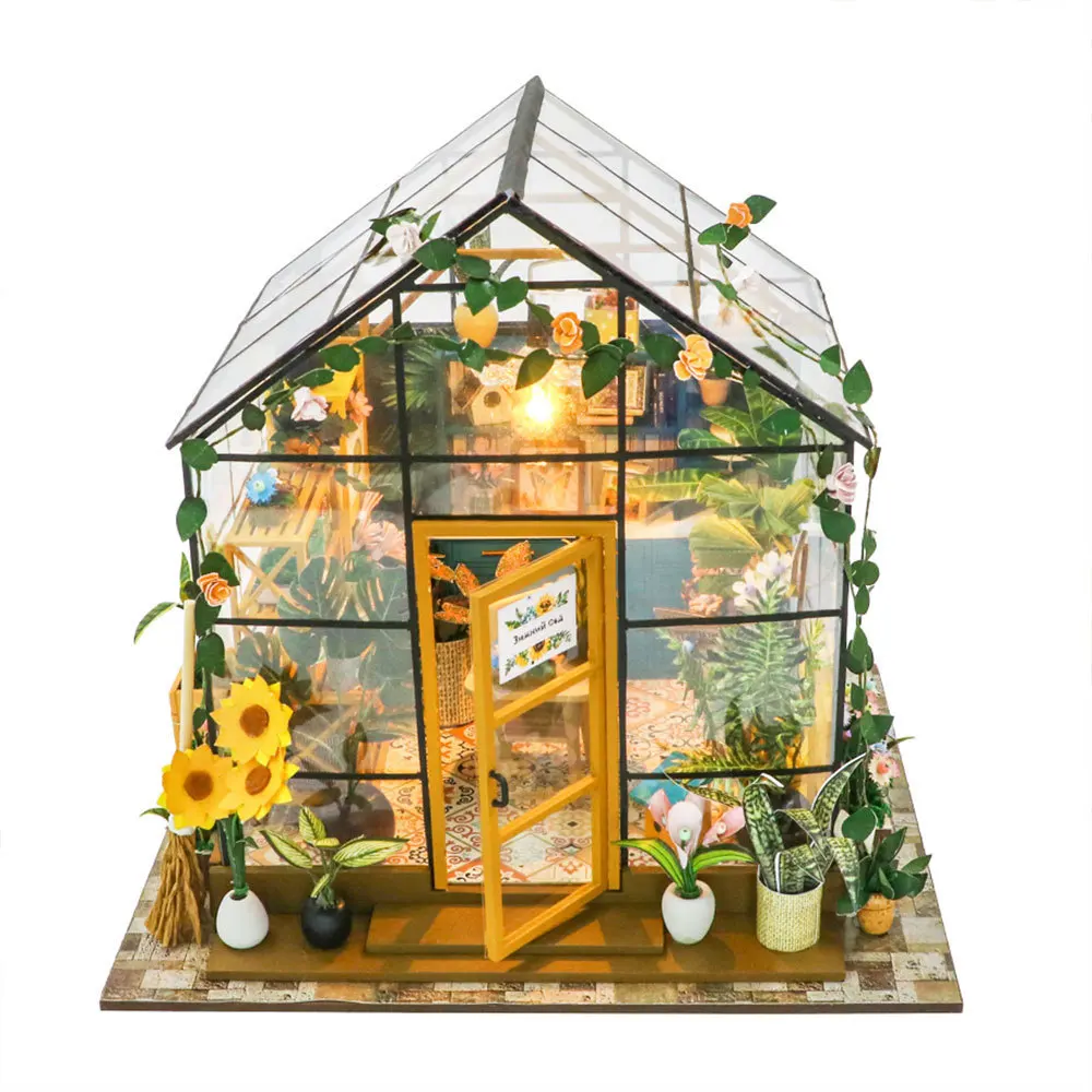 3D Wooden Sunshine House Flower House Assembly Model Wholesale DIY Greenhouse Kit Garden House DIY Miniature Booknook Kit number