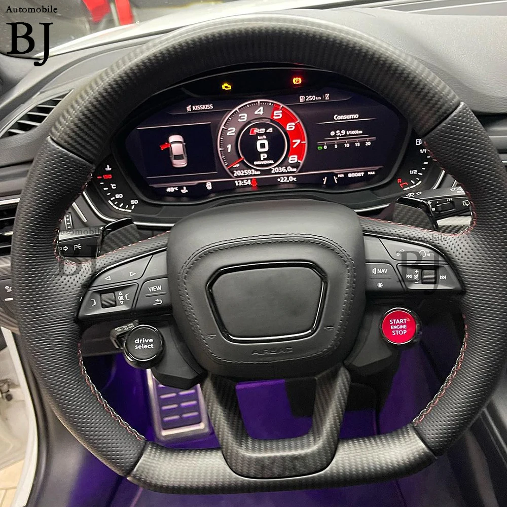 Carbon Fiber LED Steering Wheel Fit For Audi A3 A4 A5 Q3 Q4 Q5 Q7 RSQ3 RSQ4 RSQ5 RSQ7 8Y 2021-2023 Model Customized