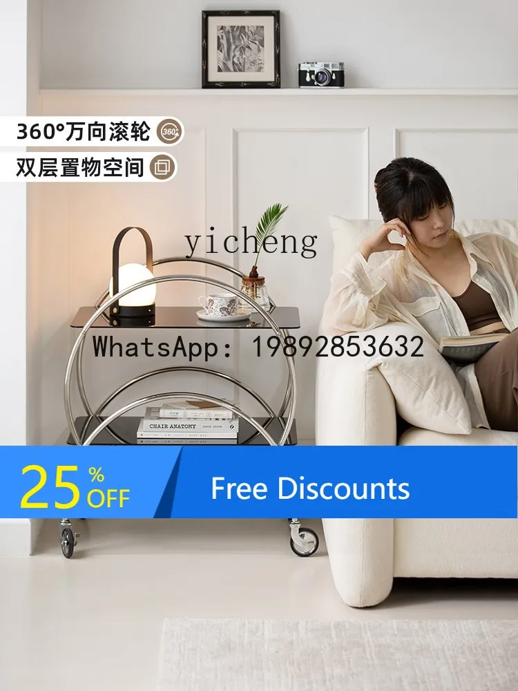 X1 Nordic removable storage rack living room trolley light luxury small coffee table modern simple sofa side table