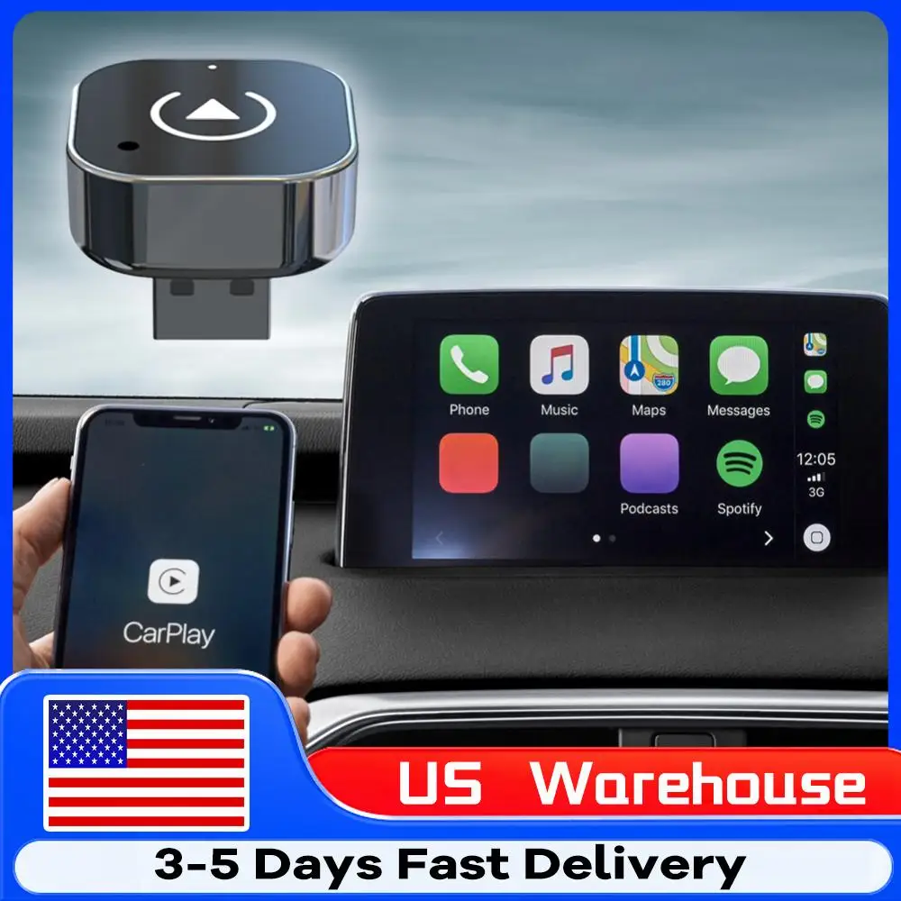 

Беспроводной адаптер 2-в-1 для CarPlay и Android Auto: AI-бокс для преобразования проводного подключения в беспроводное, автоматическое подключение, Plug & Play для штатных систем с проводным подключением.