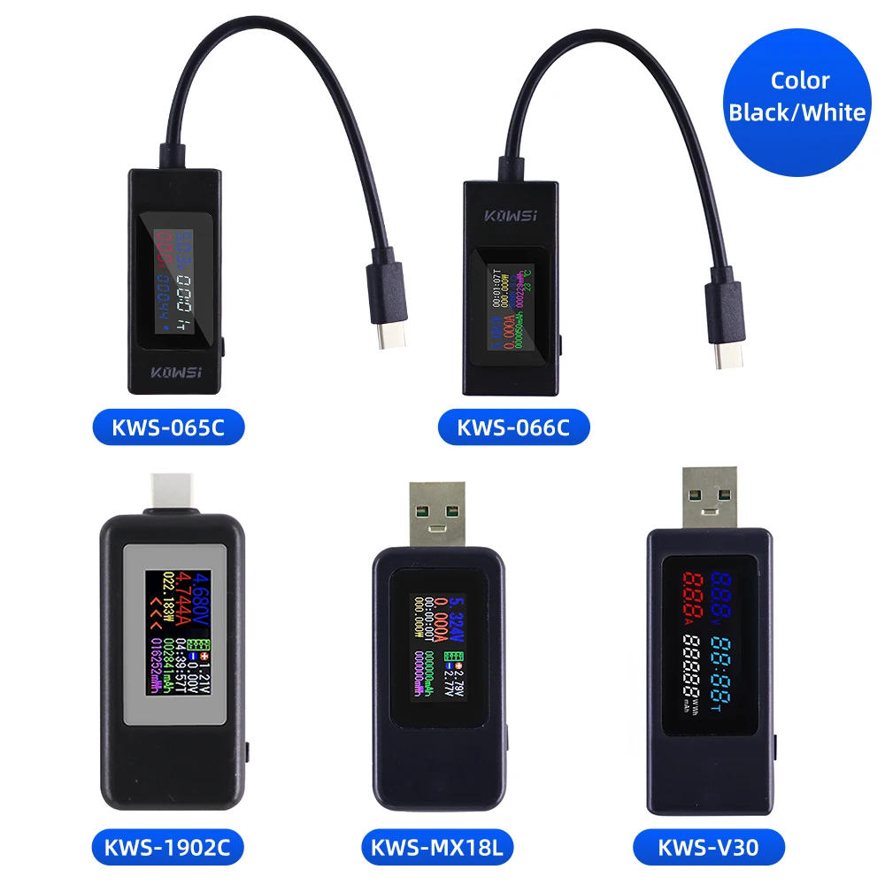 10 in 1 DC Type-C USB Tester Current 4-30V Voltage Meter Timing Ammeter Digital Monitor Cut-off Power Indicator Bank Charger