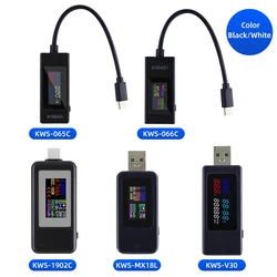 10 in 1 DC Type-C USB Tester Current 4-30V Voltage Meter Timing Ammeter Digital Monitor Cut-off Power Indicator Bank Charger