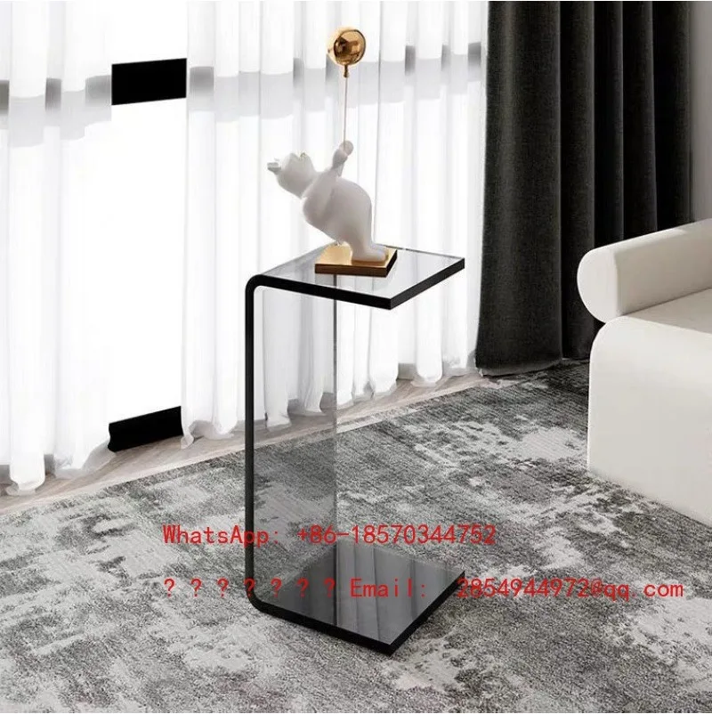 Acrylic Side Sofa Small Side Table Simple Living Room Bay Window Coffee Table Nordic Bedroom Transparent Light Luxury