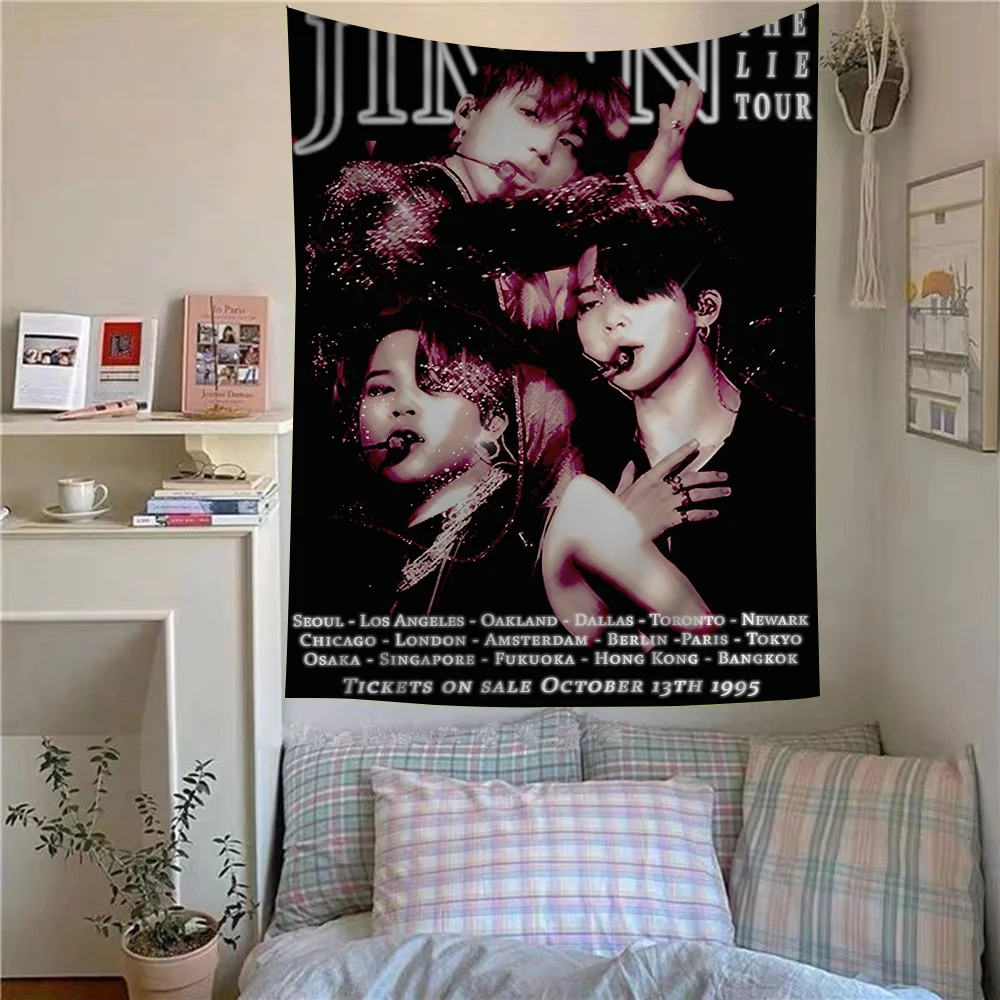 

South-Korean Boy J-jimins Chart Tapestry Art Science Fiction Room Home Decor Cheap Hippie Wall Hanging