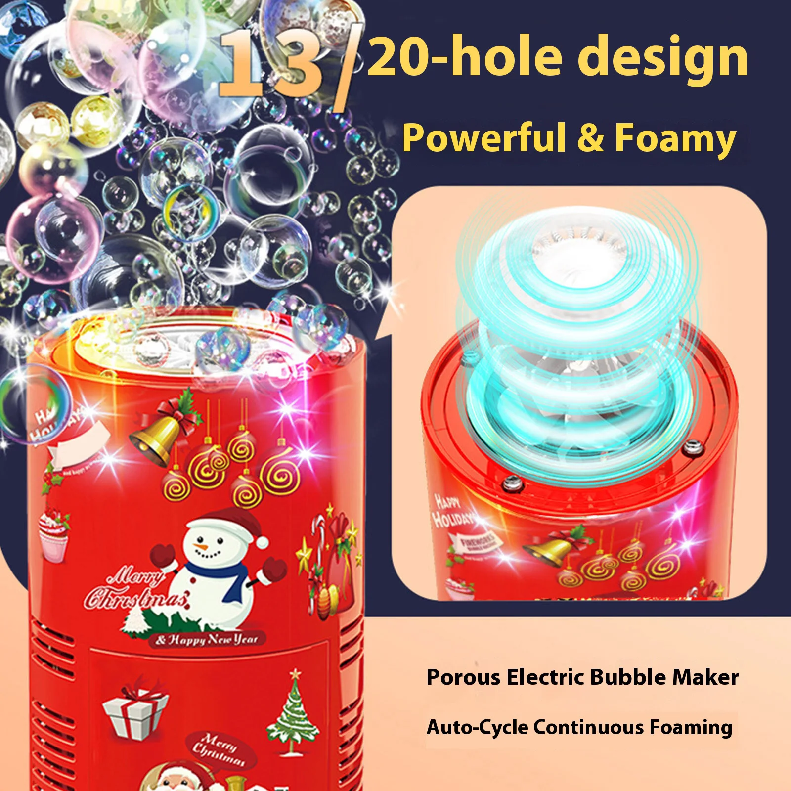 Machine à bulles souffleur de noël pour enfants, avec lumières Led éblouissantes, jouet automatique à bulles d'étincelle, Machine à bulles géante, mélange de bulles