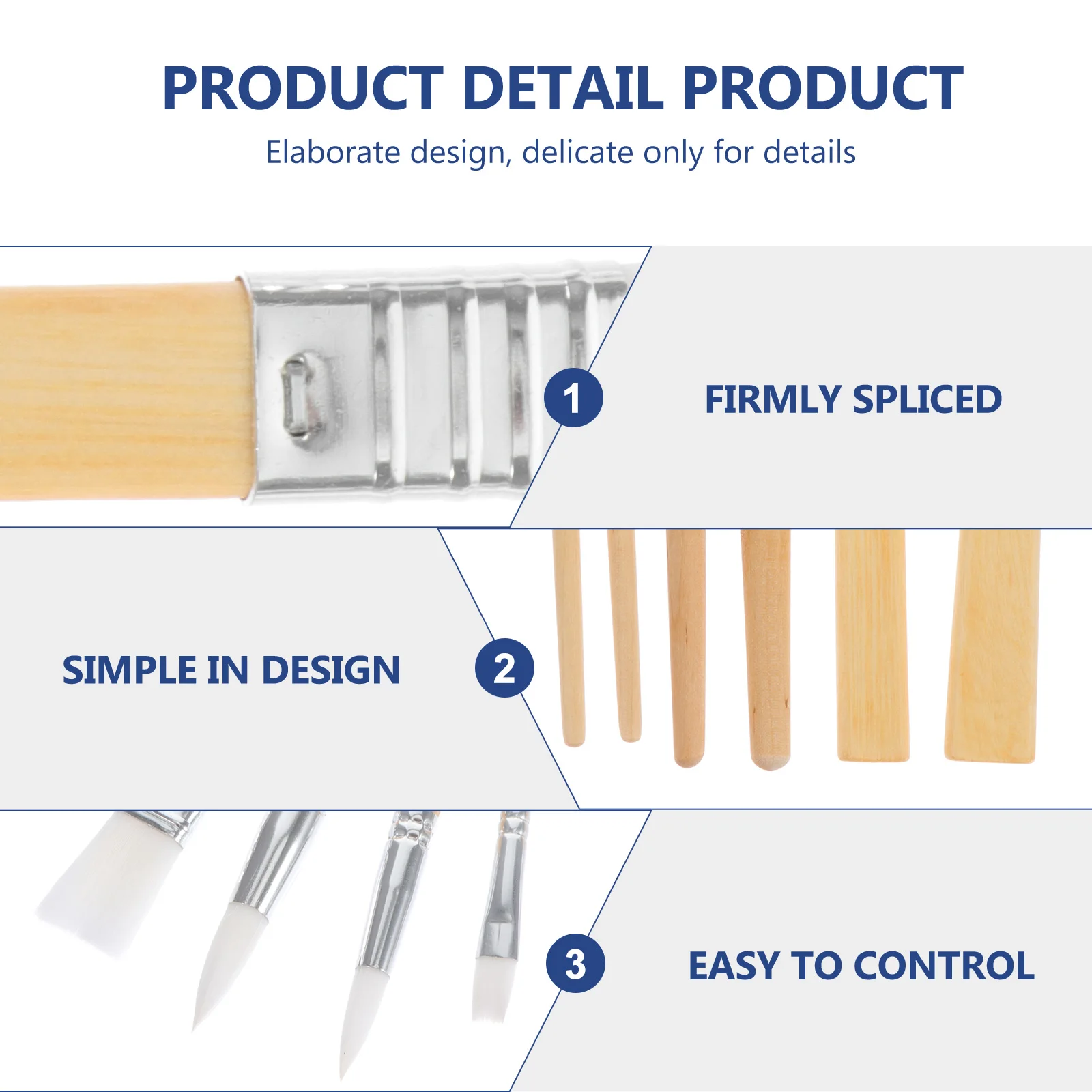 

6Pcs Oil Painting Brush Set Premium Wooden Handle Durable Bristles Smooth Hold for School Travel Art Craft Painting Tools