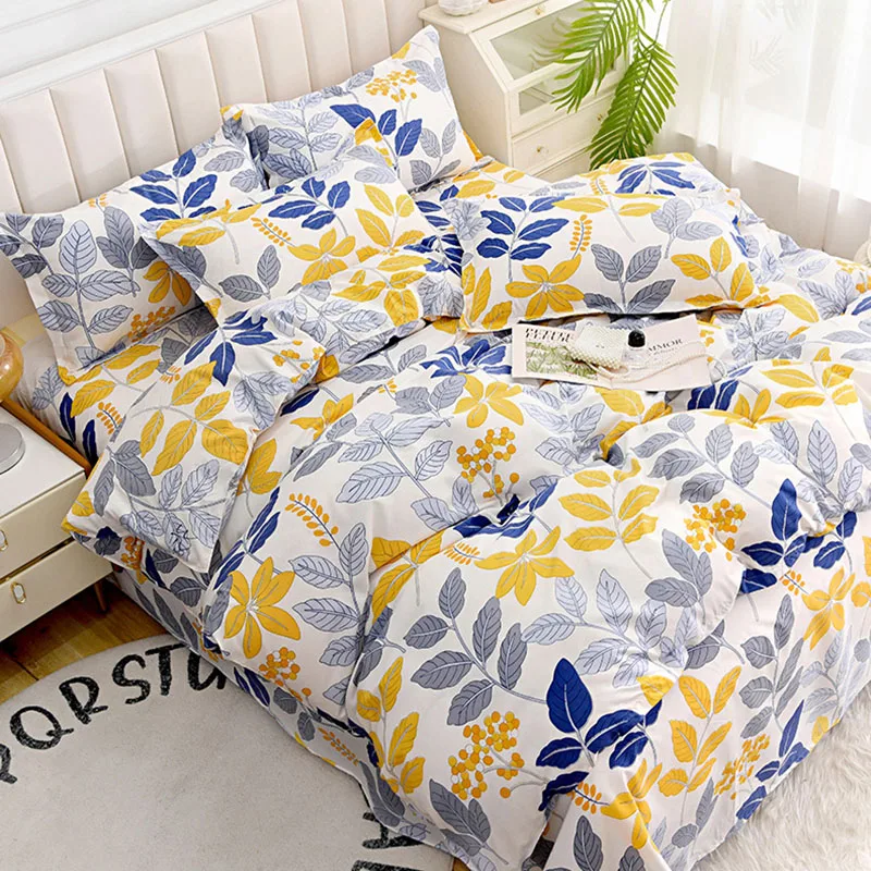 Fashionable Leopard Print Soft Bedding Set Skin Friendly Comfortable Non Fading Duvet Cover Kit High Quality Summer Bed Liners