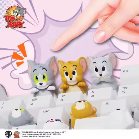Genuine Tom and Jerry Keycap Anime Cartoon Cat Mouse Mechanical Keyboard Custom ESC Cap Keyboard Decorations Girls Gifts