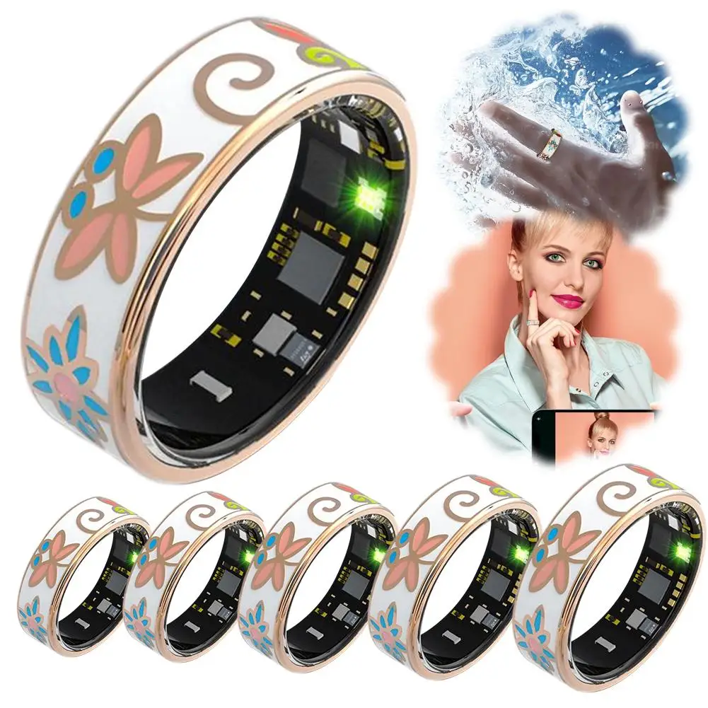 Cincin Pintar, Cincin Pelacak Kesehatan dan Kebugaran Tahan Air IP68, Monitor Tidur & Aktivitas, Daya Tahan Baterai Ultra Panjang, Fotografi Jarak Jauh