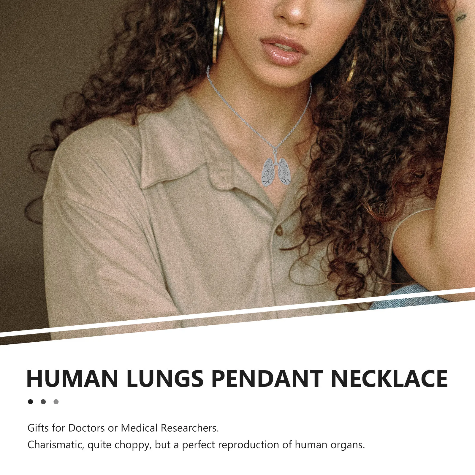 2 pcs Lungs Anatomy Necklace Pendant For Nurse Gift Women Women Necklace Jewelry Decorative Chain Simple Elegant Wear