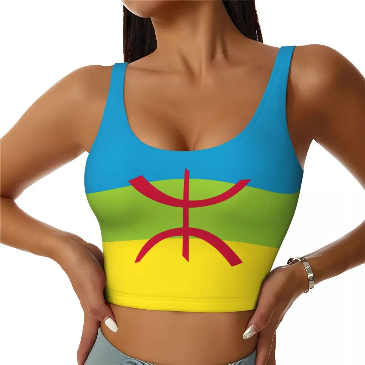 2026 Amazigh Berber Flag Print Women Activities Sports Vest Yoga Vest Workout Vest for Women Lightweight Trendy