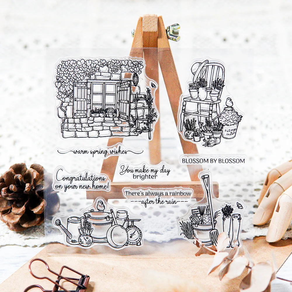 Spring Day Courtyard Accessories Clear Stamps DIY Scrapbooking Supplies Silicone Stamp For Card Making Albums Decor