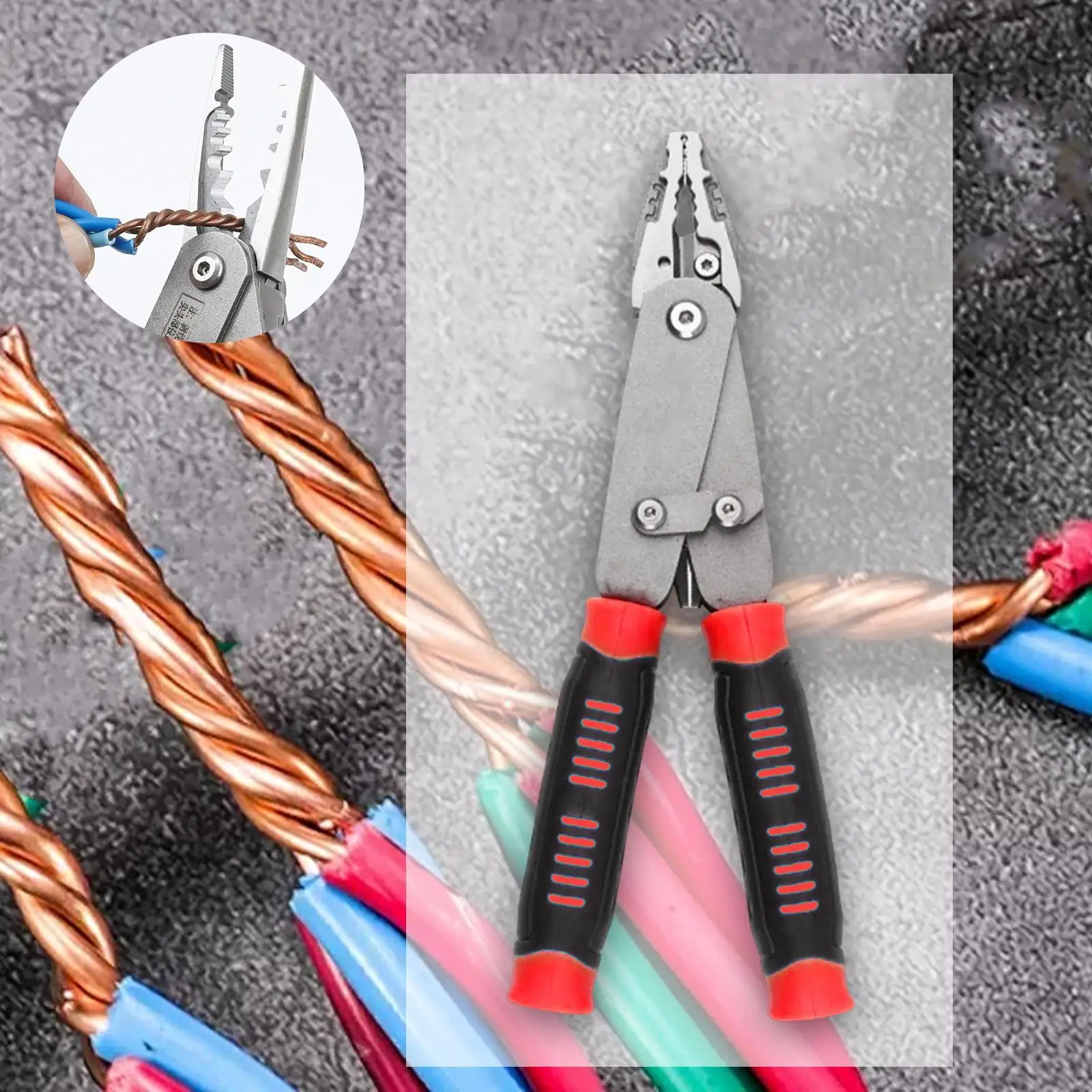 

Инструмент для зачистки проводов, многофункциональный противоскользящий сверхмощный износостойкий обжимной режущий инструмент для поделок, домашнего ремонта, электриков, сделай сам