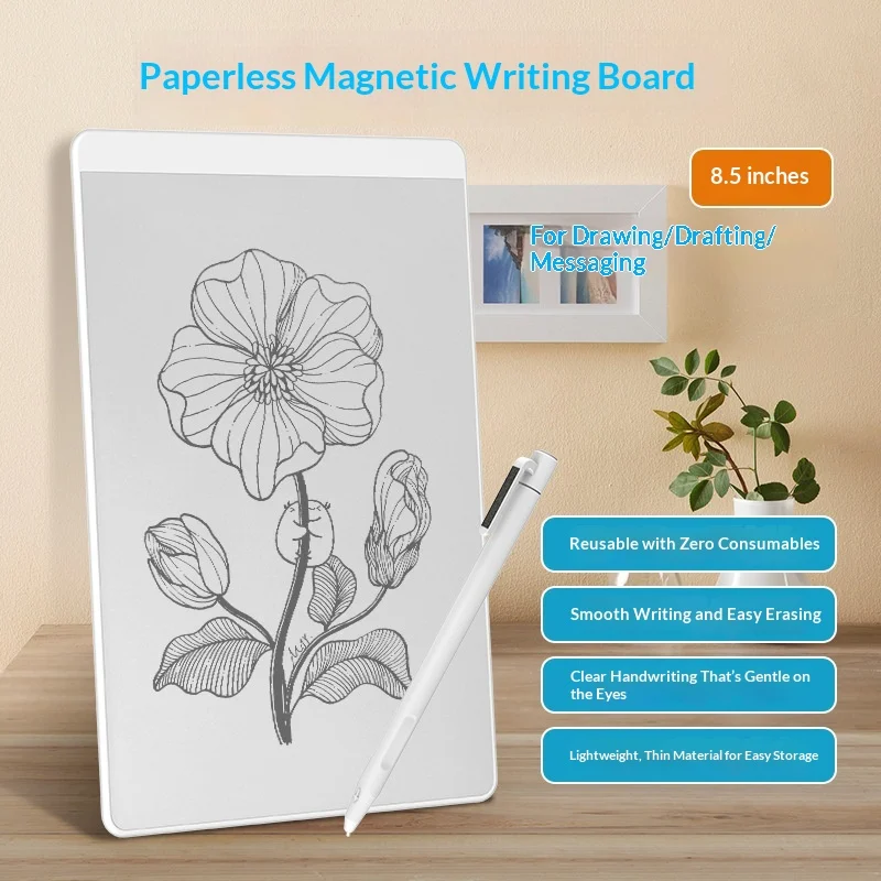 8inch Magnetic Whiteboard Writing Tablet Portable Magnetic Drawing Board Erasable Notepad For Office School Home Supplies